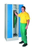 Stahlblech-Garderobenschrank mit 2 Abteilen